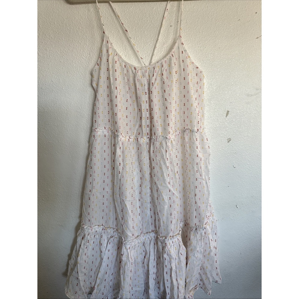 Madewell Tiered Cover-Up Dress in Rainbow Clipdot Women's‎ Medium